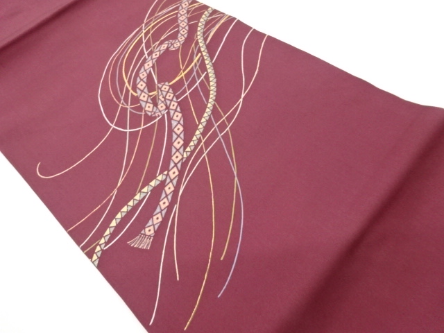 JAPANESE NAGOYA OBI / SHIOZE / KINSAI / EMBROIDERY / ABSTRACT